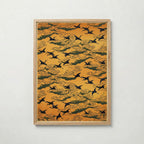 Saffron Cranes Poster med ekram