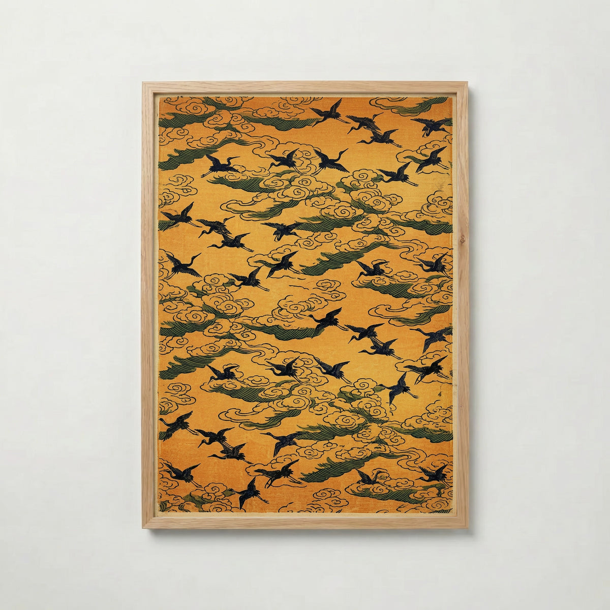 Saffron Cranes Poster med ekram