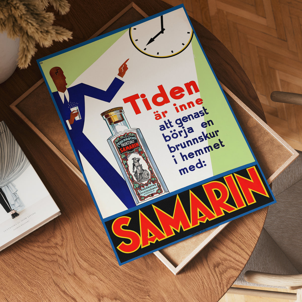 Samarin Vintage Apothecary affisch på vit bakgrund – köp enkelt hos Bozetto i hög kvalitet