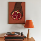 Scarlet Pomegranate Poster med svart ram