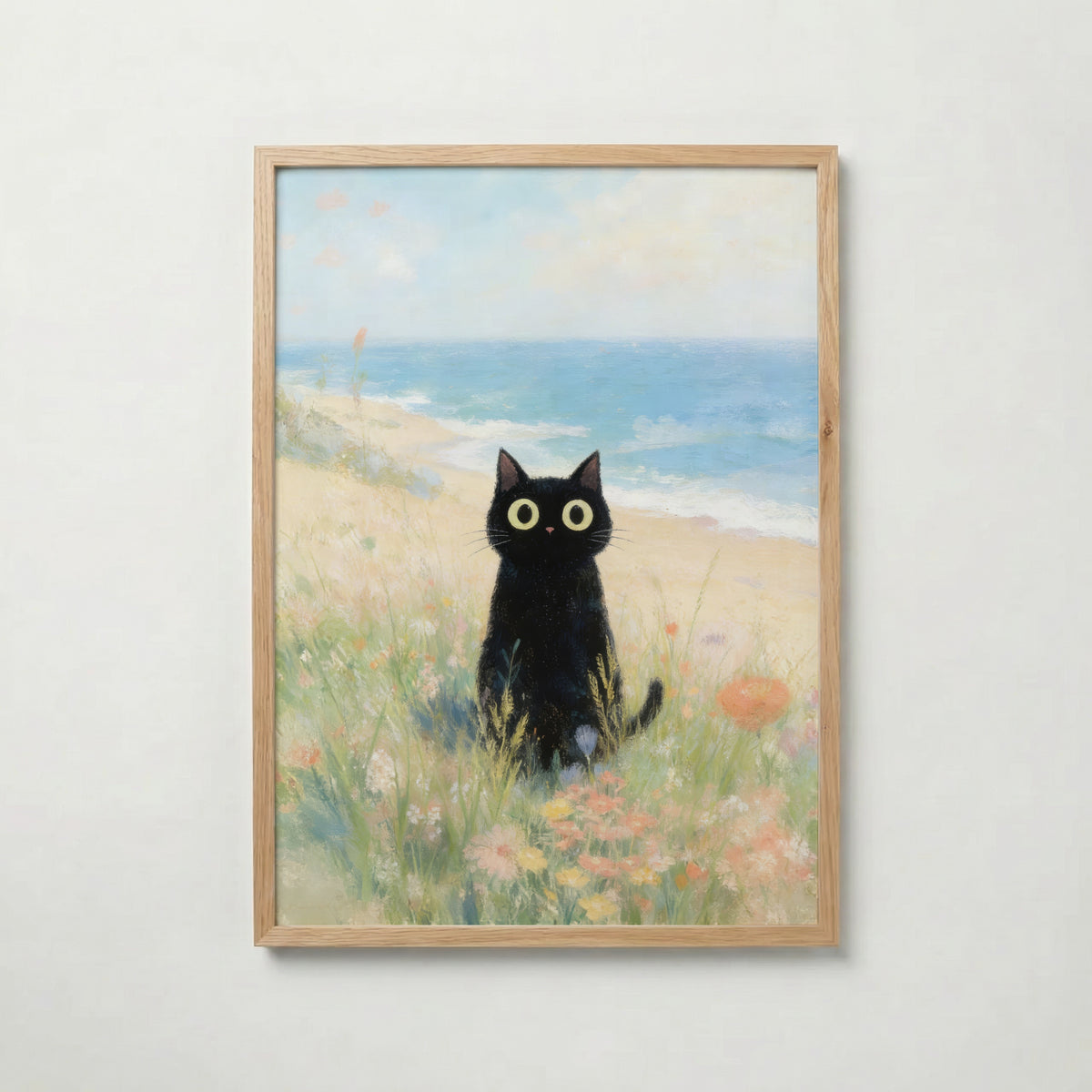 Seaside Meadow Cat – köp enkelt hos Bozetto konsttryck i hög kvalitet i hög kvalitet
