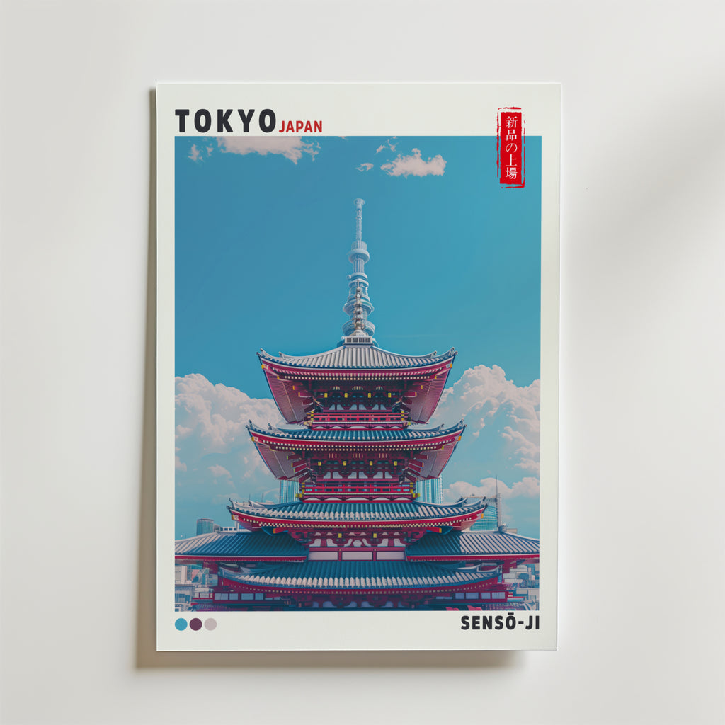 Sky Above Sensō-ji – stilfullt konsttryck från Bozetto, tryckt på matt finpapper
