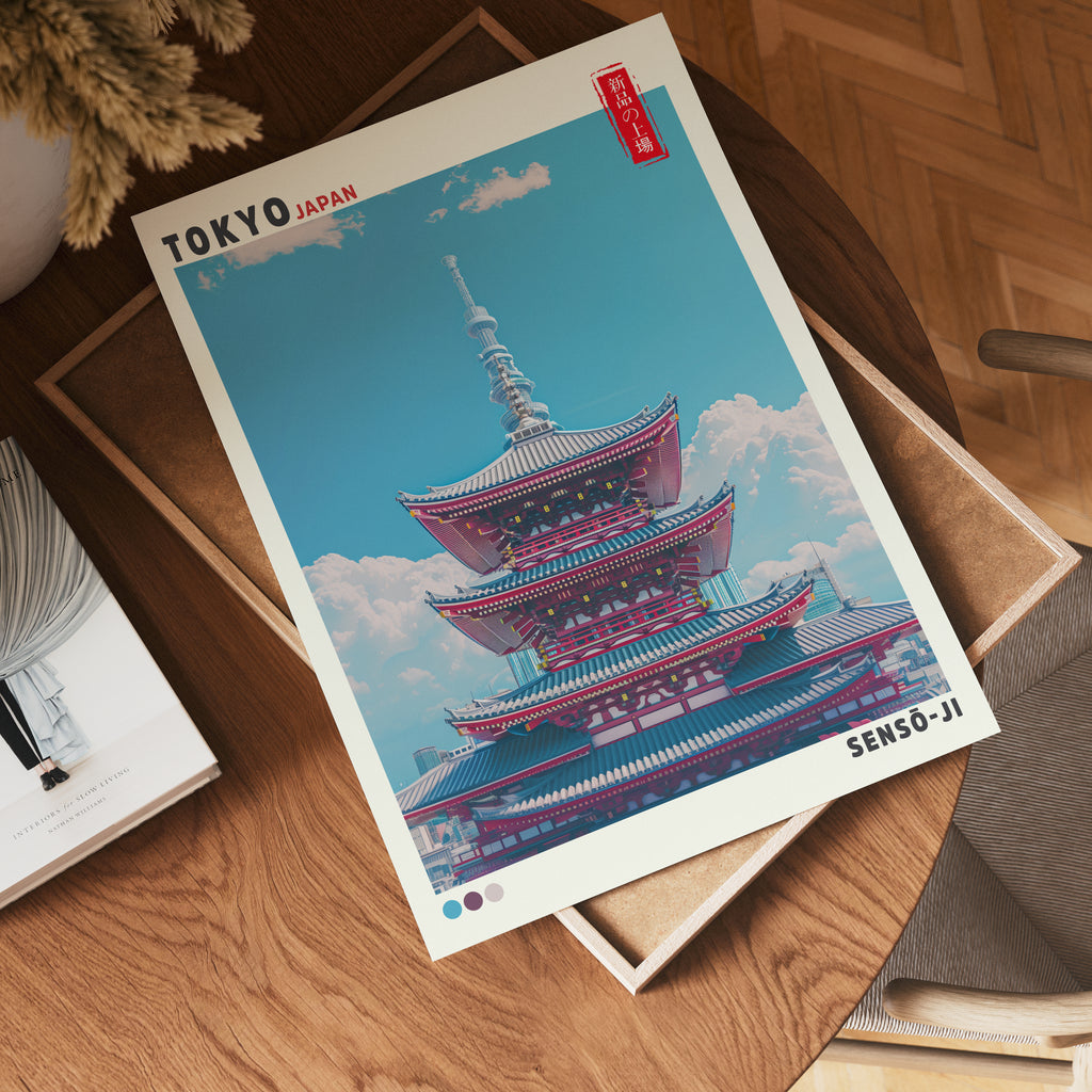 Sky Above Sensō-ji poster visad rakt fram – Bozetto affisch i hög tryckkvalitet