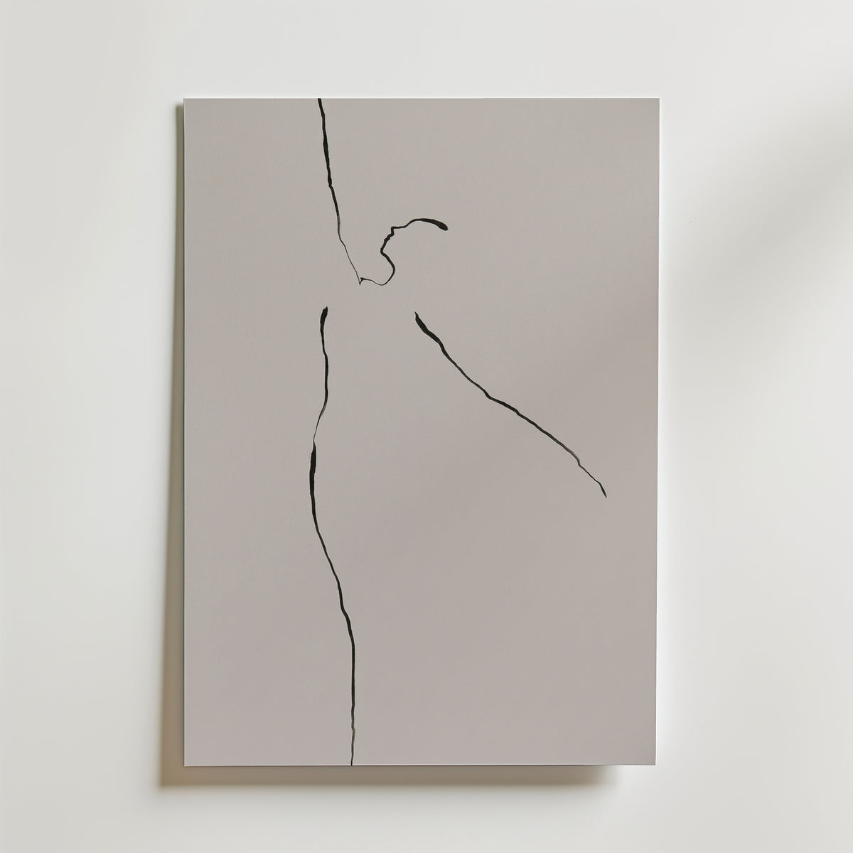 Silhouette Grace Poster – minimalistisk linjefigur av dansande kvinna