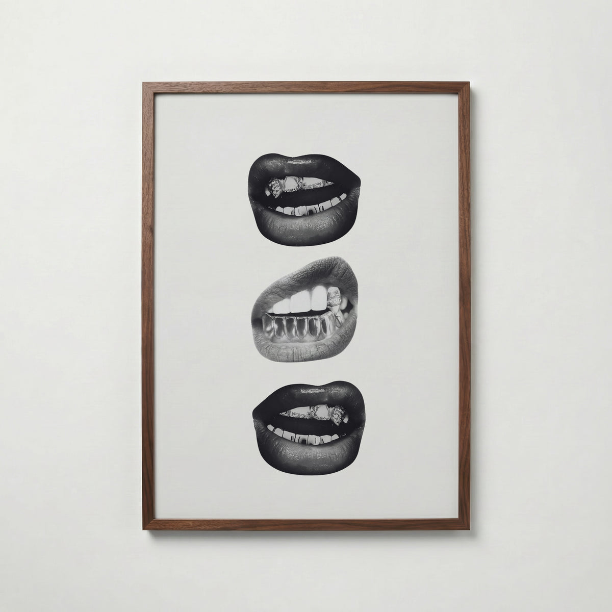 Silver Grillz Lips Poster – valnötsram
