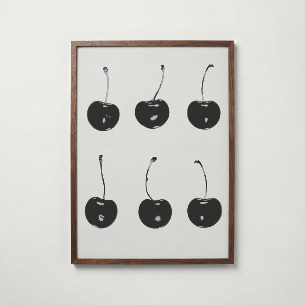 Six Black Cherries Poster – valnötsram
