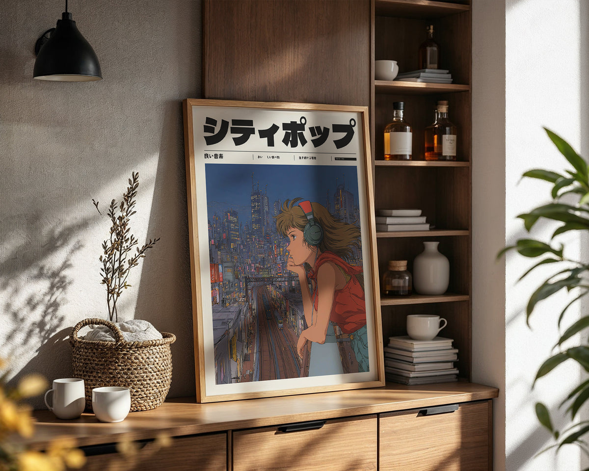 Mockup för Skyline Melody – se hur affischen ser ut inramad på din vägg, Bozetto