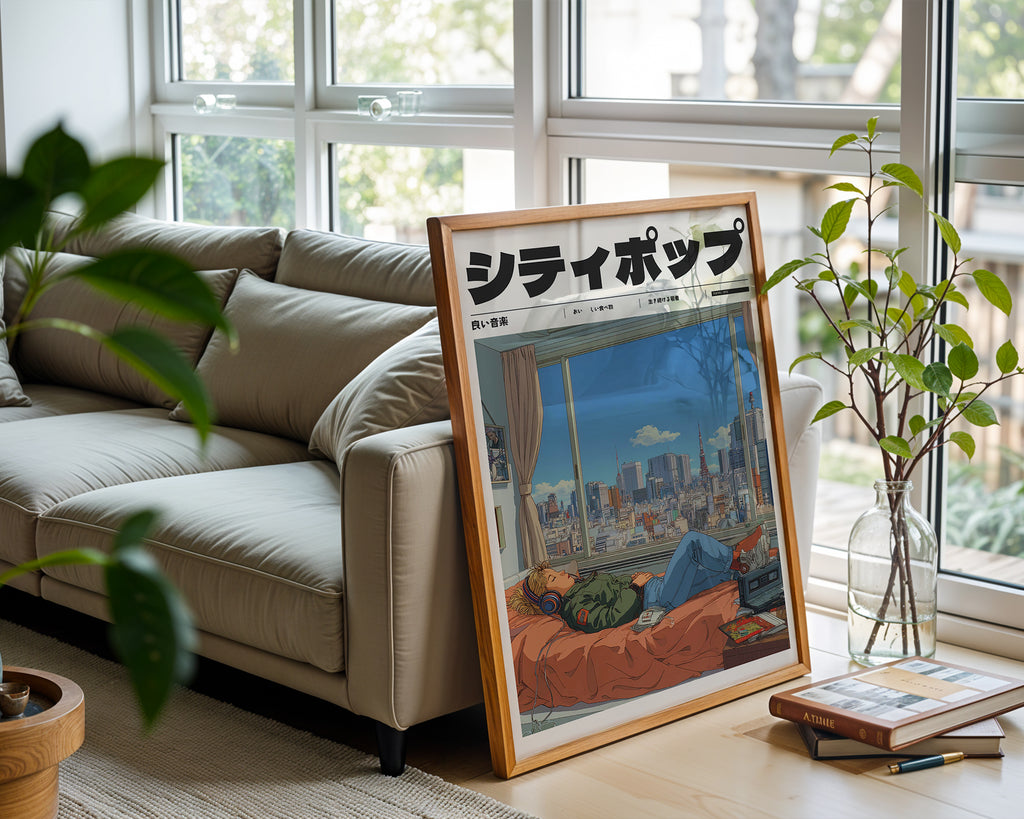 Mockup för Skyline Solitude – se hur affischen ser ut inramad på din vägg, Bozetto