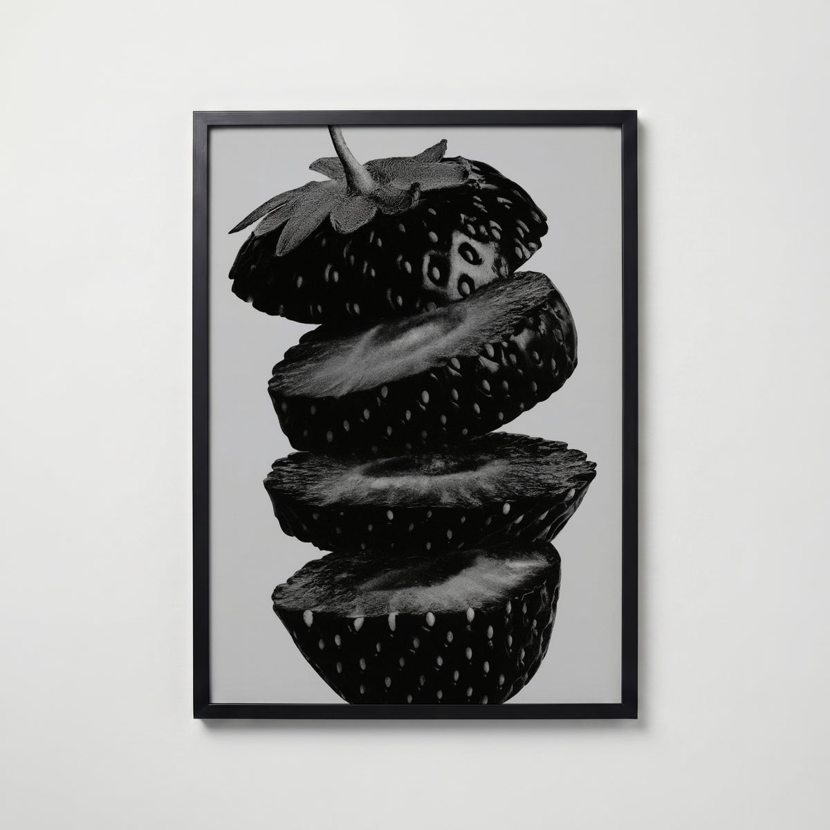 Noir Berry Stack Poster – svart ram