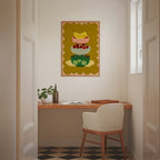 Stacked Bowls Poster med valnötsram