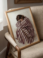 Striped Slumber Poster med valnötsram