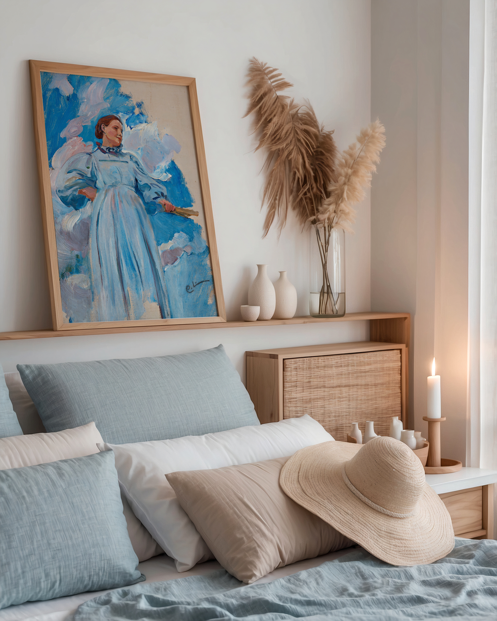 Mockup av Carl Larsson Kvinnofigur affisch på vägg – köp enkelt hos Bozetto i hög kvalitet