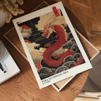 Temple Guardian Dragon – affisch med stilfullt motiv från Bozetto i hög kvalitet