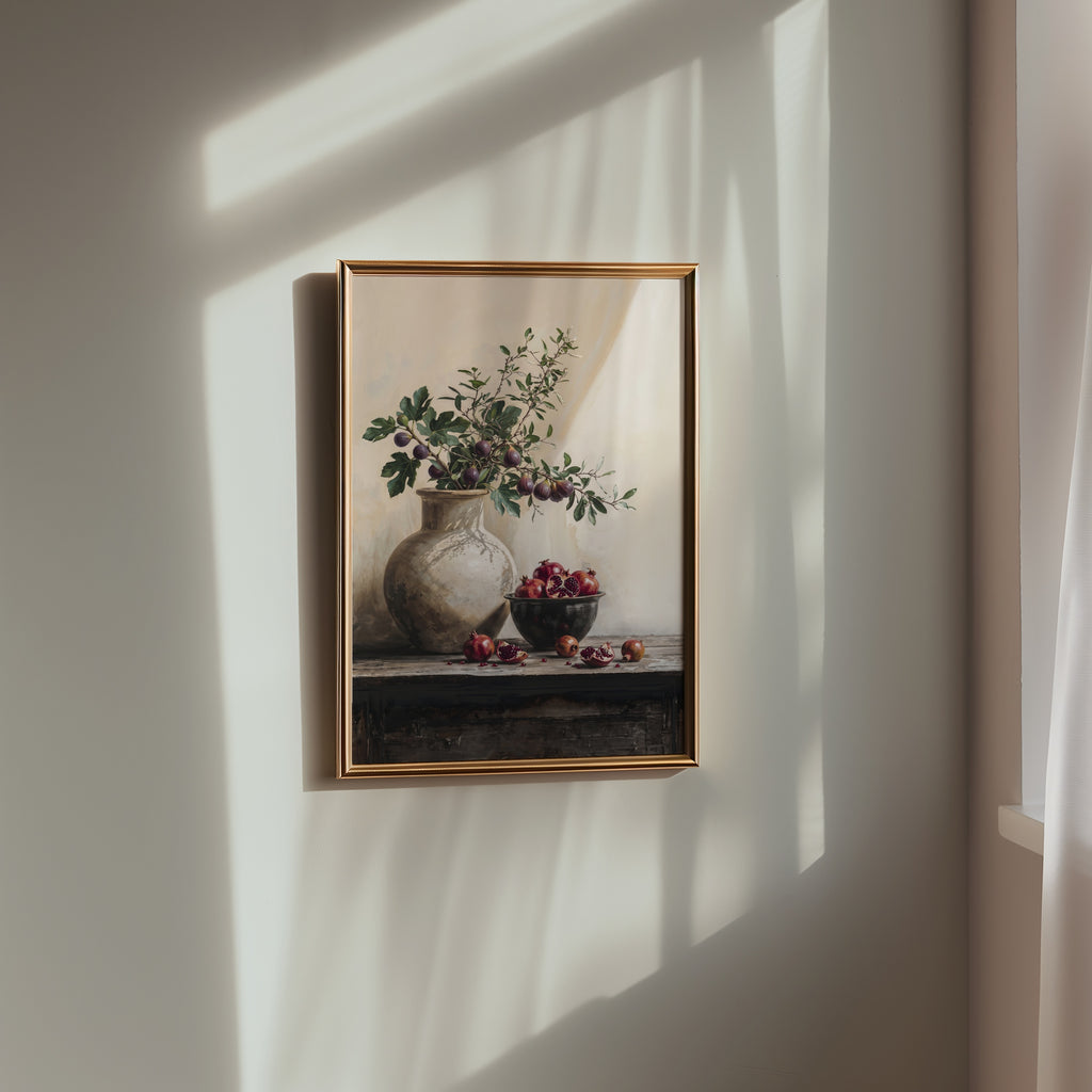 Terracotta Harvest Poster med svart ram