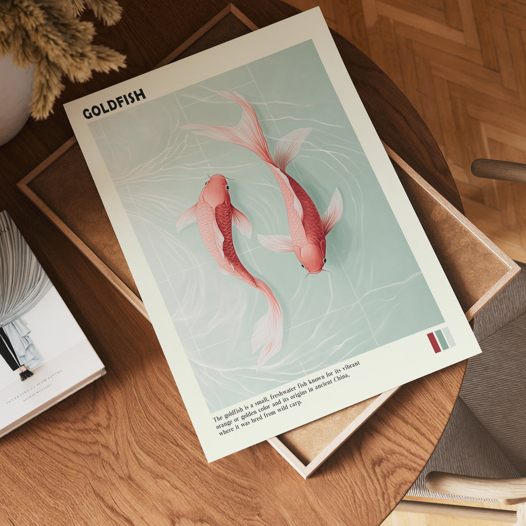 Yin Yang Goldfish poster visad rakt fram – Bozetto affisch i hög tryckkvalitet i hög tryckkvalitet