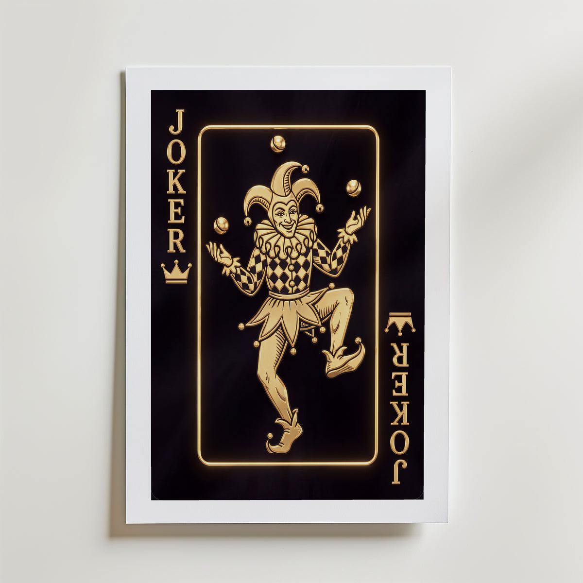 The Golden Juggler Joker Poster – med passepartout
