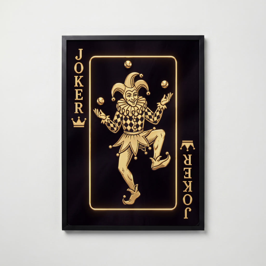 The Golden Juggler Joker Poster – svart ram