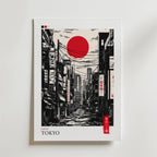 Tokyo Street – stilfullt konsttryck från Bozetto, tryckt på matt finpapper i hög tryckkvalitet