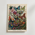 Tropical Lepidoptera Poster – botanisk vintage illustration med fjärilar och blommor