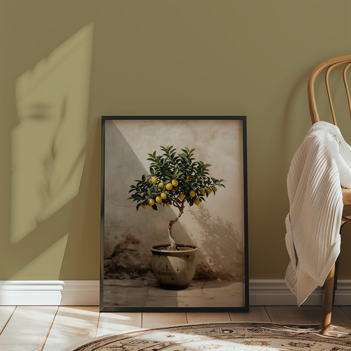 Tuscan Lemon Poster med svart ram