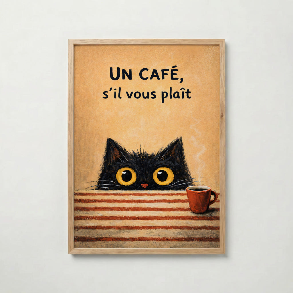 Un Café, S’il Vous Plaît poster visad rakt fram – Bozetto affisch i hög tryckkvalitet