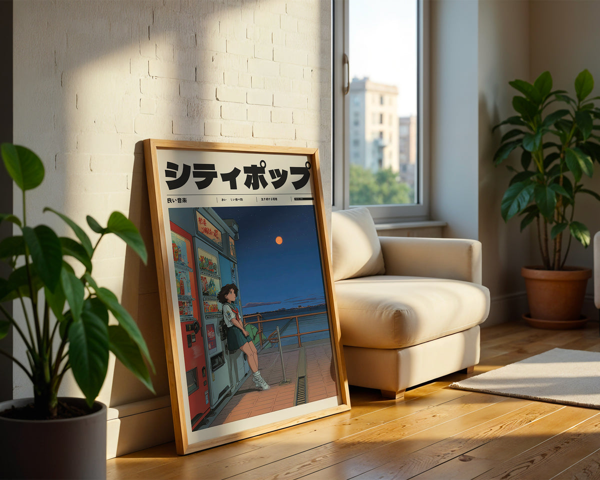 Under the Tangerine Moon poster visualiserad på vägg – från Bozetto i hög kvalitet