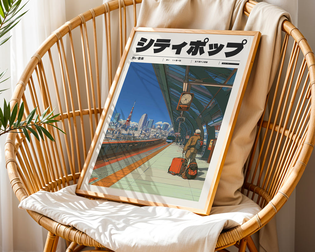 Urban Journey poster visualiserad på vägg – se rätt storlek med mockup från Bozetto