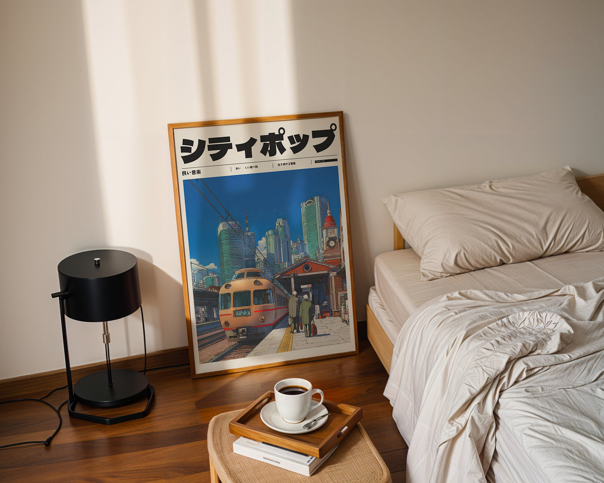 Urban Pulse poster visualiserad på vägg – se rätt storlek med mockup från Bozetto