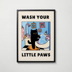 Wash Your Little Paws – affisch med snyggt motiv, köp enkelt hos Bozetto i flera storlekar