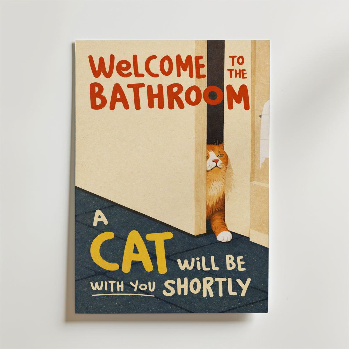 Bundle 4-pack Cat Rules & Bathroom Humor – kuraterad postercollection som lyfter hemmet hos Bozetto