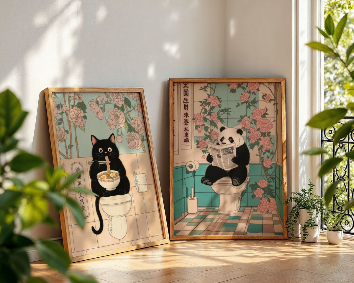 Bundle 2-pack Quiet Bathroom Duo – kuraterad postercollection som lyfter hemmet hos Bozetto