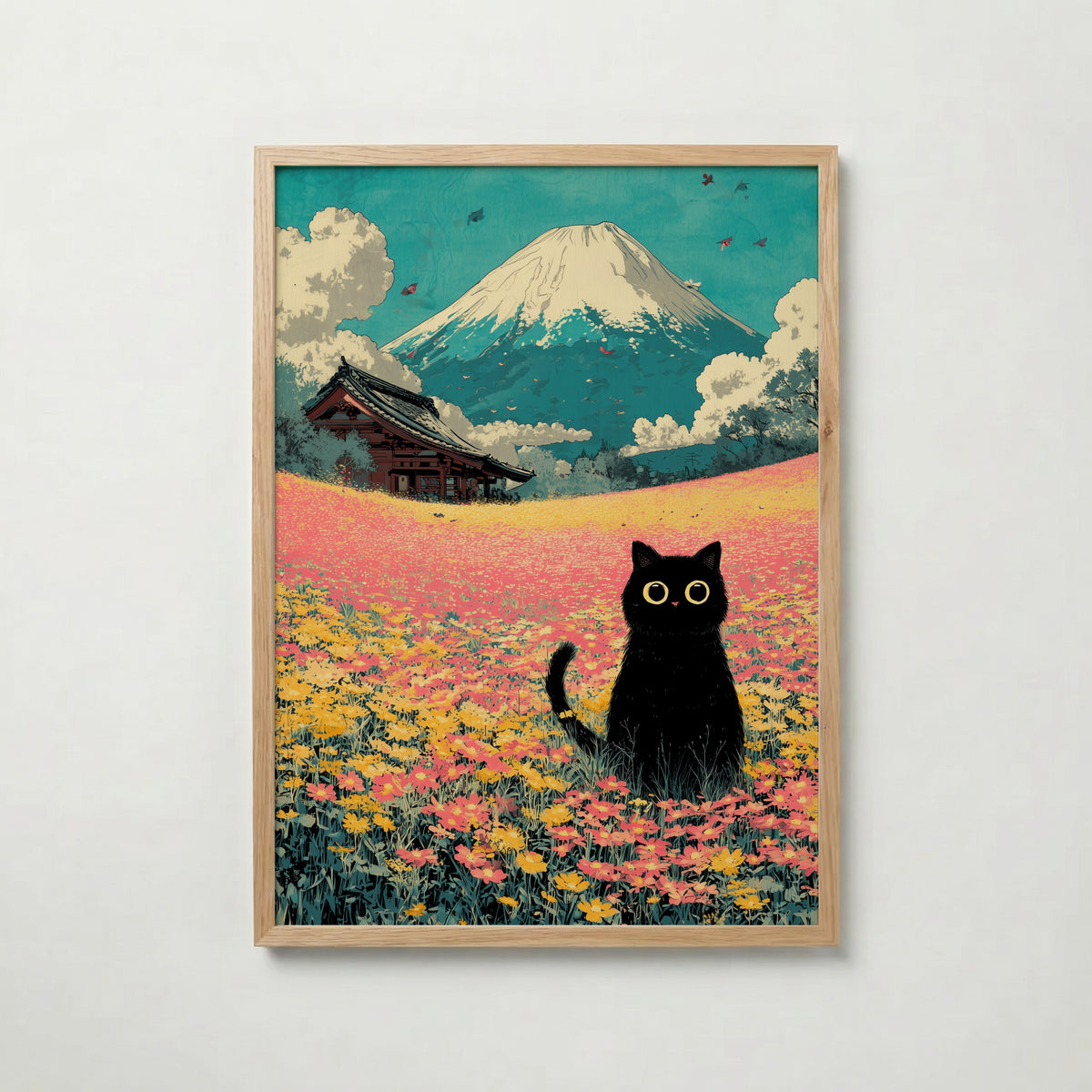 Whispering Fields Cat poster visad rakt fram – Bozetto affisch i hög tryckkvalitet