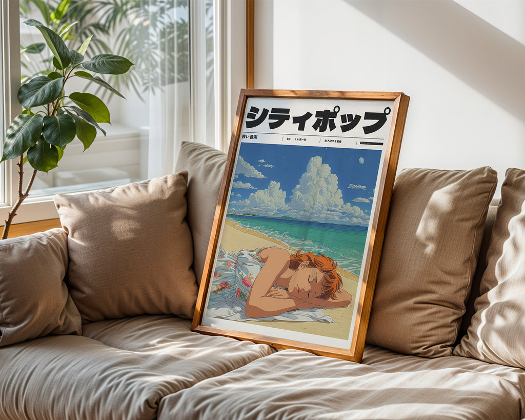 Mockup för Whisper of Waves – se hur affischen ser ut inramad på din vägg, Bozetto