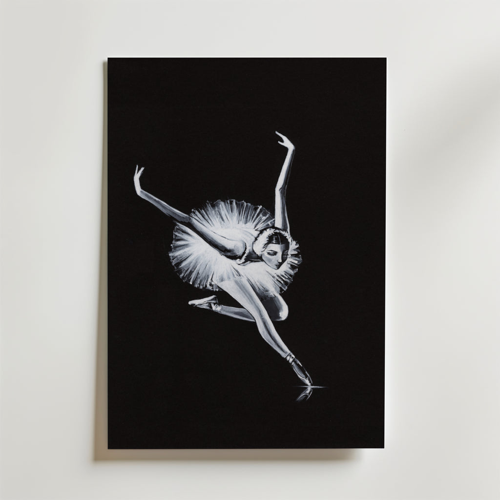 Helena Engström White Swan – stilfullt konsttryck från Bozetto, tryckt på matt finpapper