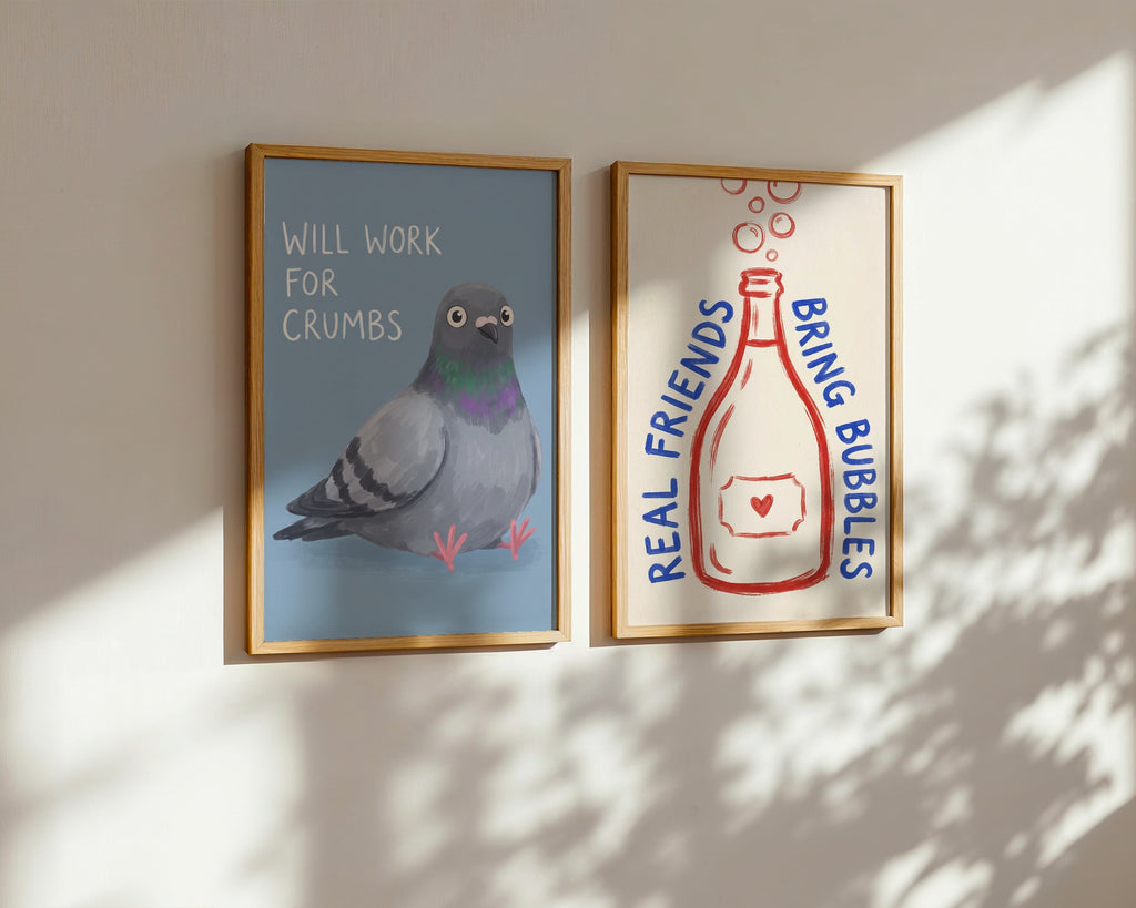 Will Work for Crumbs Poster – två posters i rum 2