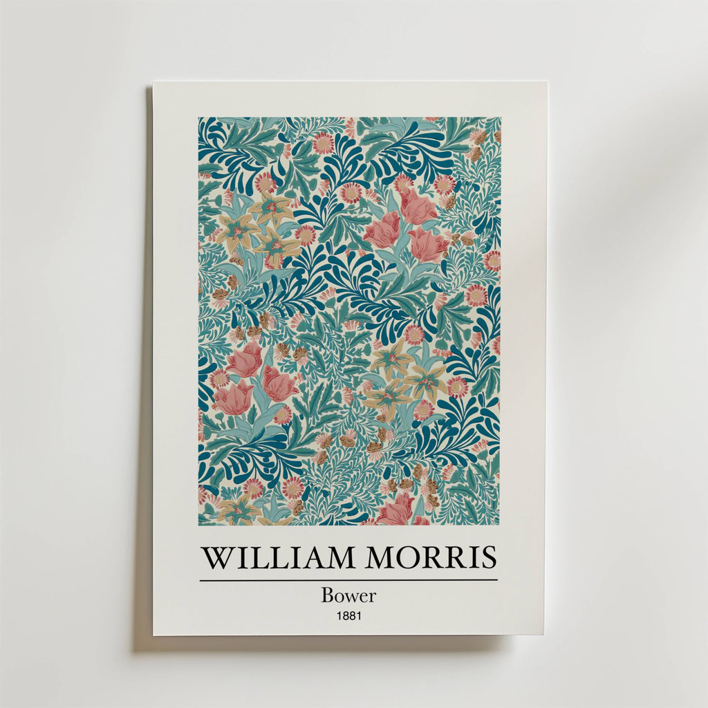 Storleksjämförelse för William Morris Bower affisch – Bozetto erbjuder flera format