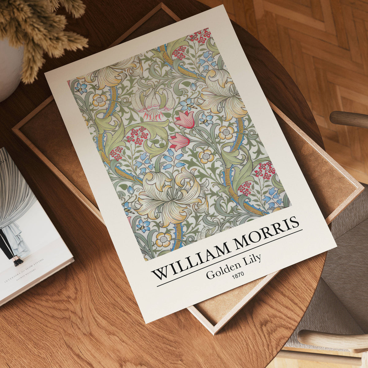 William Morris Golden Lily – affisch med stilfullt motiv från Bozetto i hög kvalitet