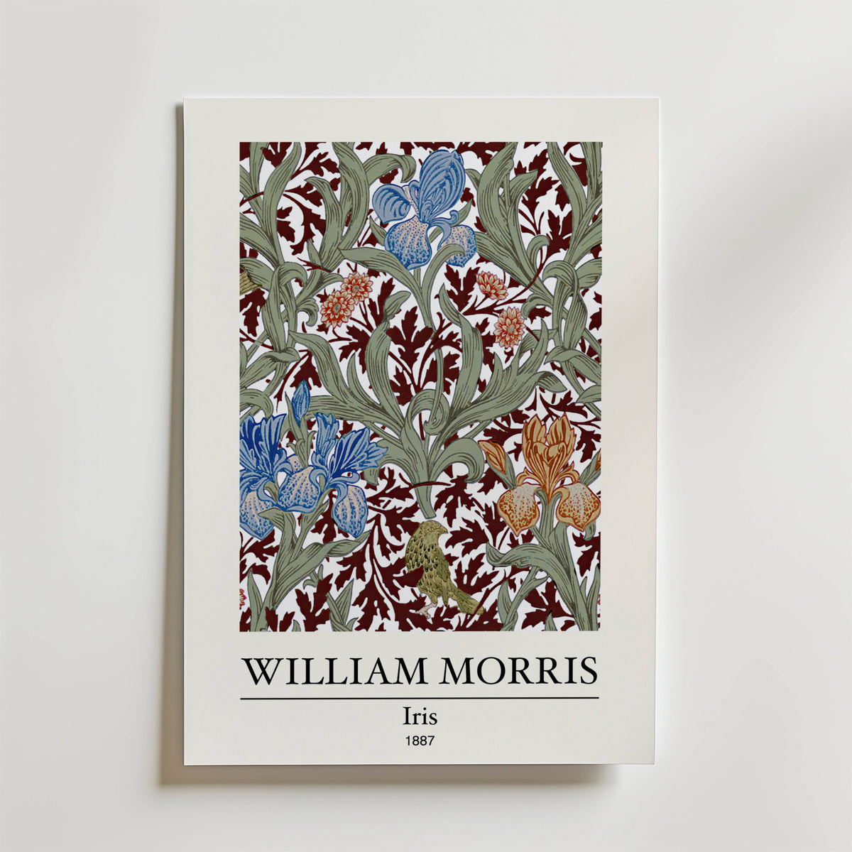 William Morris Iris – stilfullt konsttryck från Bozetto, tryckt på matt finpapper