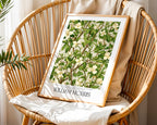 Mockup av William Morris Ivory affisch på vägg – köp enkelt hos Bozetto i hög kvalitet