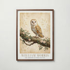 William Morris Barn Owl in Ivy and Roses Poster – valnötsram