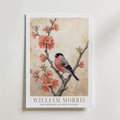 William Morris Bullfinch on Flowering Quince Poster – med passepartout