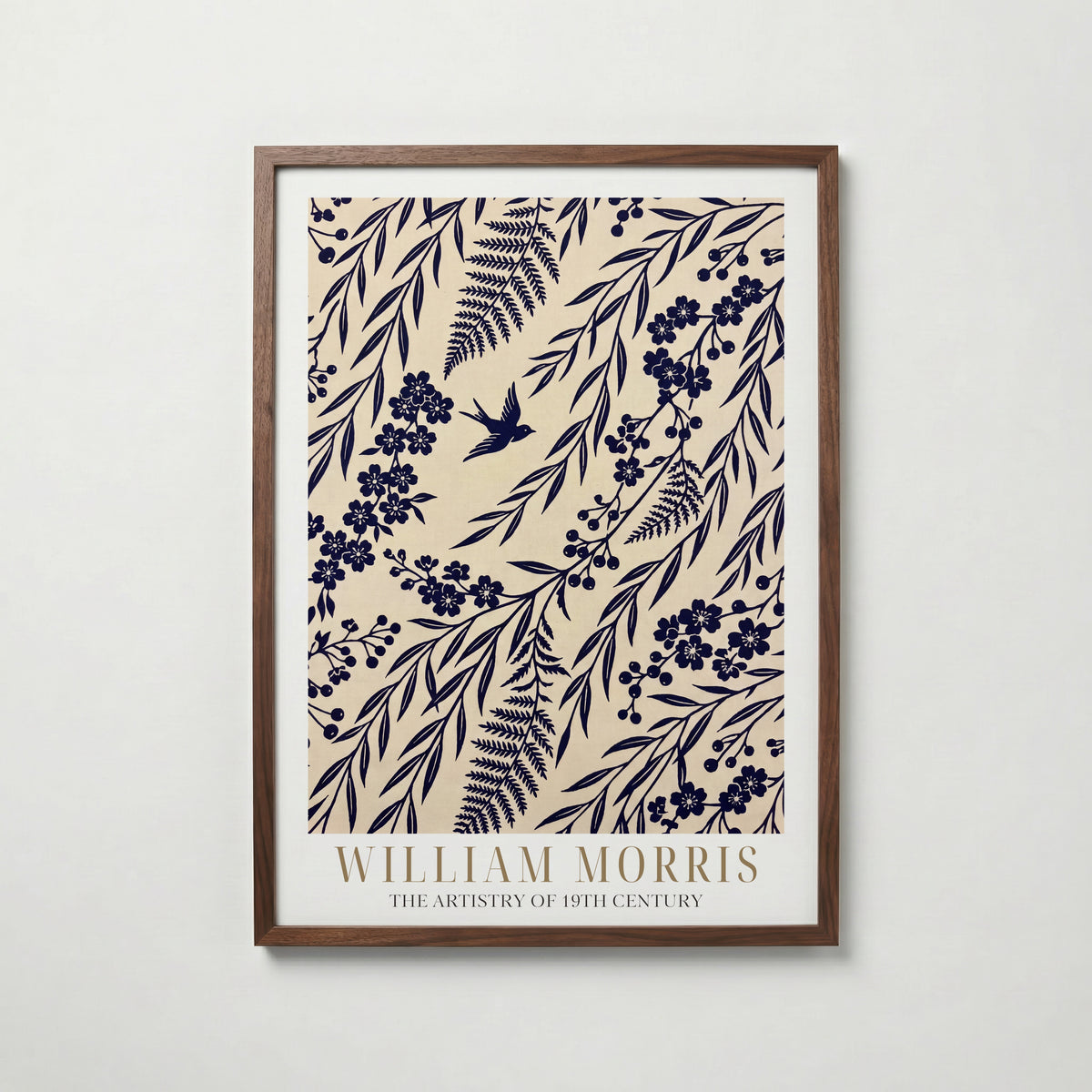 William Morris Indigo Willow Silhouette Poster – valnötsram
