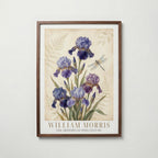 William Morris Irises and Dragonfly Poster – valnötsram