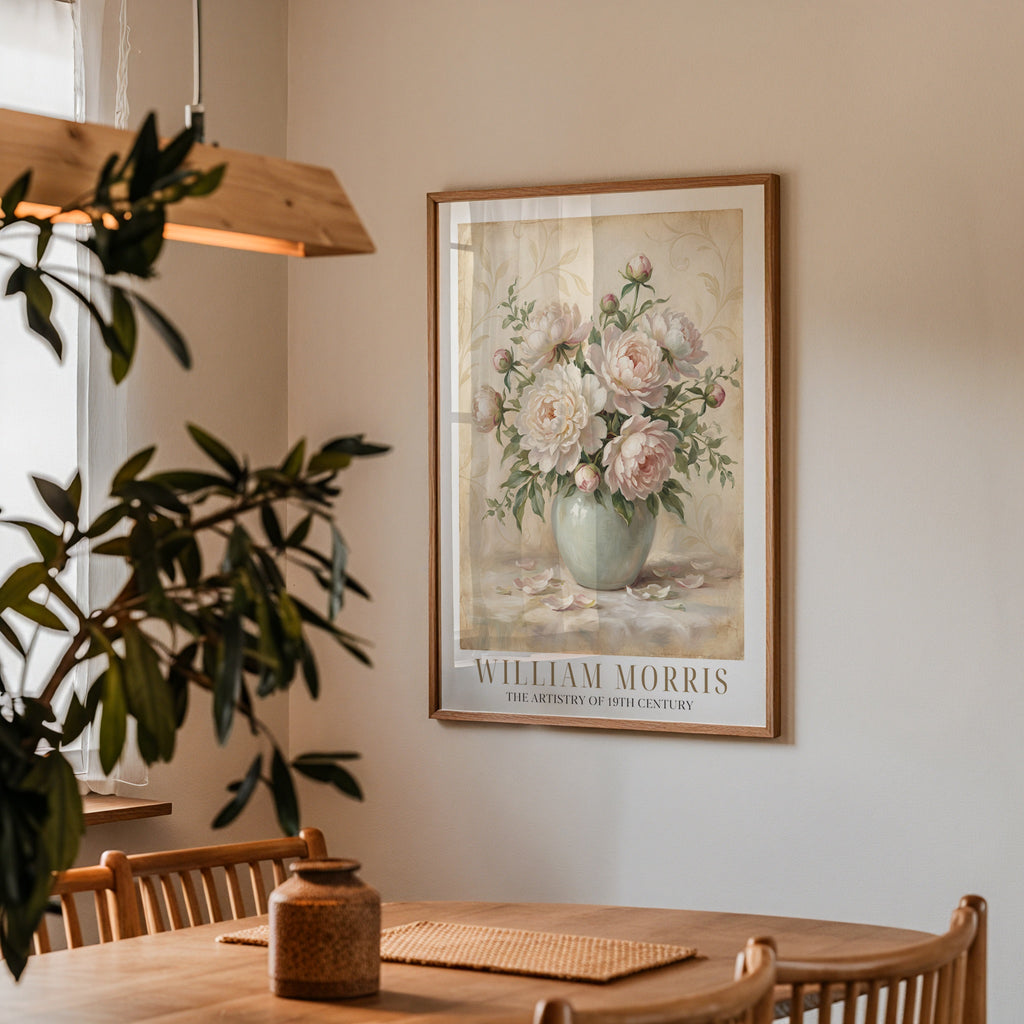 William Morris Peonies in a Celadon Vase Poster – i rum 2