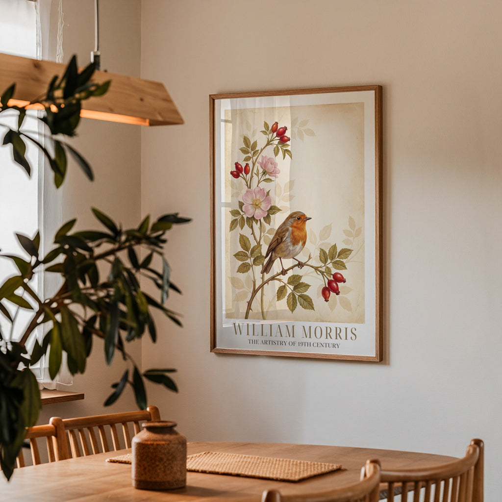William Morris Robin and Rose Hips Poster – i rum 4