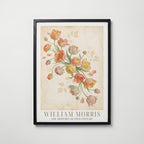 William Morris Tulips and Ranunculus Poster – svart ram