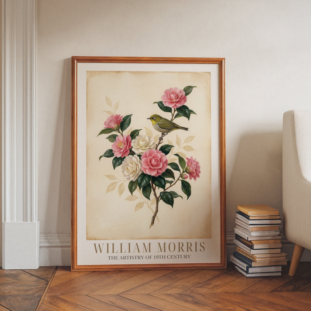 William Morris White-Eye and Camellias Poster – i rum 3
