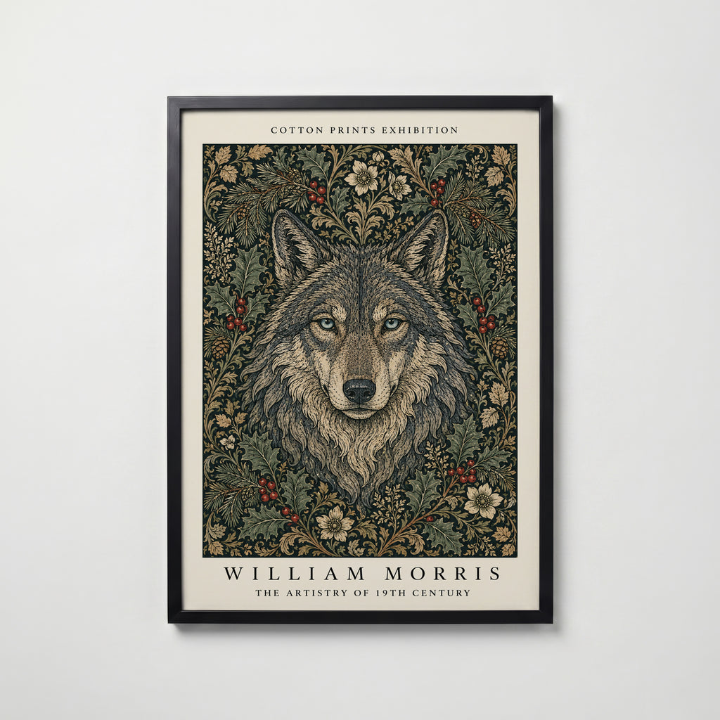 Wolf in the Holly William Morris Poster