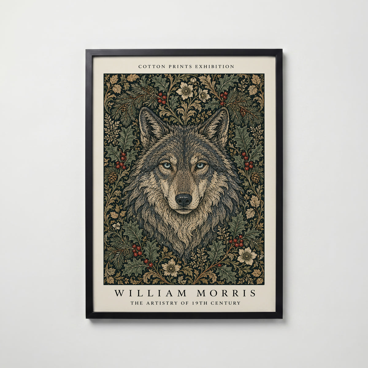 Wolf in the Holly William Morris Poster