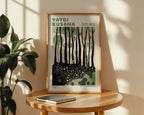 Väggmockup av Yayoi Kusama Whispering Forest affisch på ljus vägg – Bozetto konsttryck